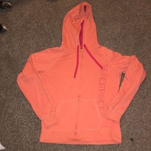 Salmon north face zip up